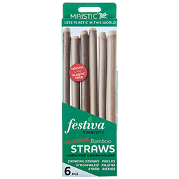 Maistic Bamboo Straws Pack of 6