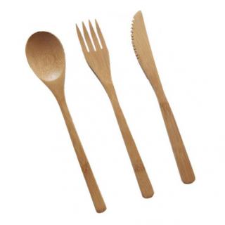 Eco-Friendly Bamboo Reusable Cutlery Set With Pouch