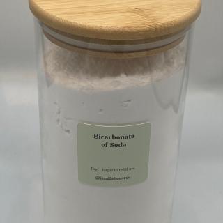 Bicarbonate of Soda in Glass Storage Jar 