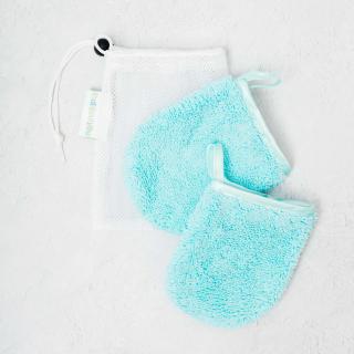 MakeUp Remover Mitts Pack of 2 Blue