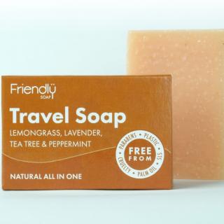 Friendly Travel Soap Bar for Hair, Body and Laundry 95g