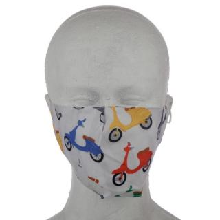 Face Mask for Adults Made From Fabric with Scooter Design