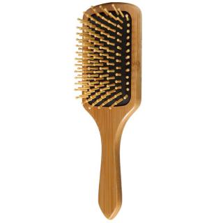 Large Bamboo Paddle Hair Brush with Butterflies Design