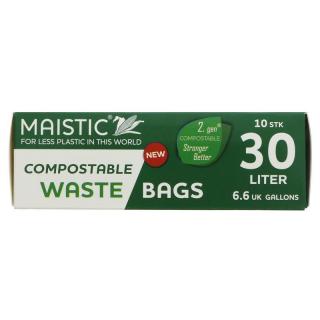 Maistic Compostable Waste Bin Bag 30 Litre x10 Bags 