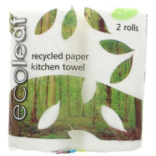 Ecoleaf Kitchen Roll Recycled Paper Pack of 2