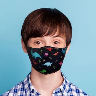 Face Mask for Kids Made From Fabric with Dinosaur Design