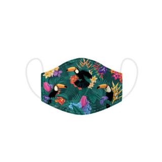 Face Mask for Adults Made From Fabric with Toucan Design