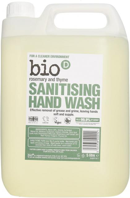 Bio D Hand Sanitising Wash Rosemary and Thyme 5 litre