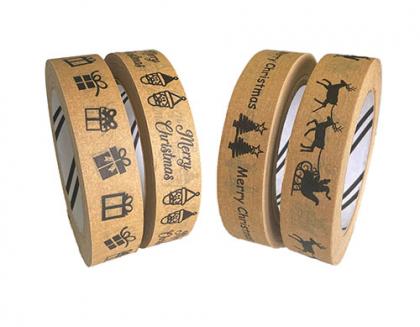 Christmas Biodegradable Brown Paper Tape 