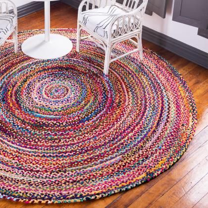Recycled Cotton and Jute Rug 150 cm