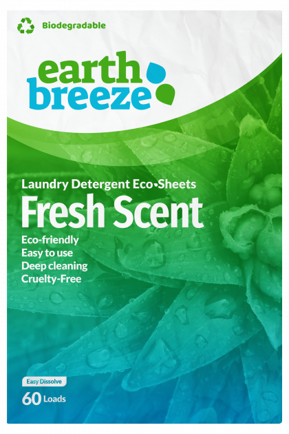 Earth Breeze Laundry Detergent Eco Strips Fresh Scent - 60 Loads