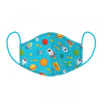Face Mask for Kids Made From Fabric with Space Design
