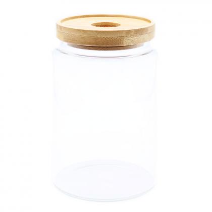 Glass Storage Jar with Bamboo Lid  850ml