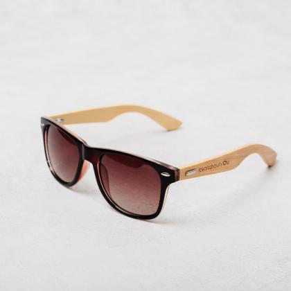 Bamboo Wood Polarised Sunglasses with Brown Lenses