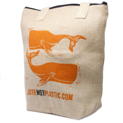 Eco Jute Shopping Bag - Two Whales
