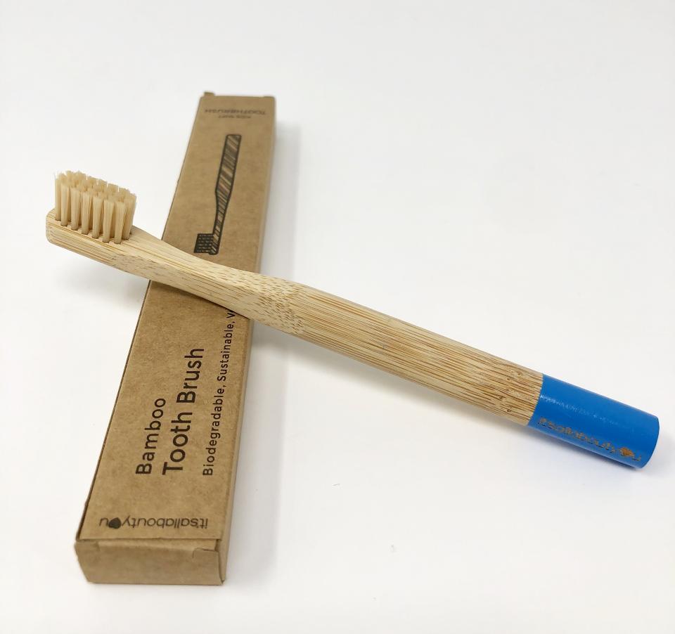 Bamboo Toothbrush Soft Bristles for Kids Blue