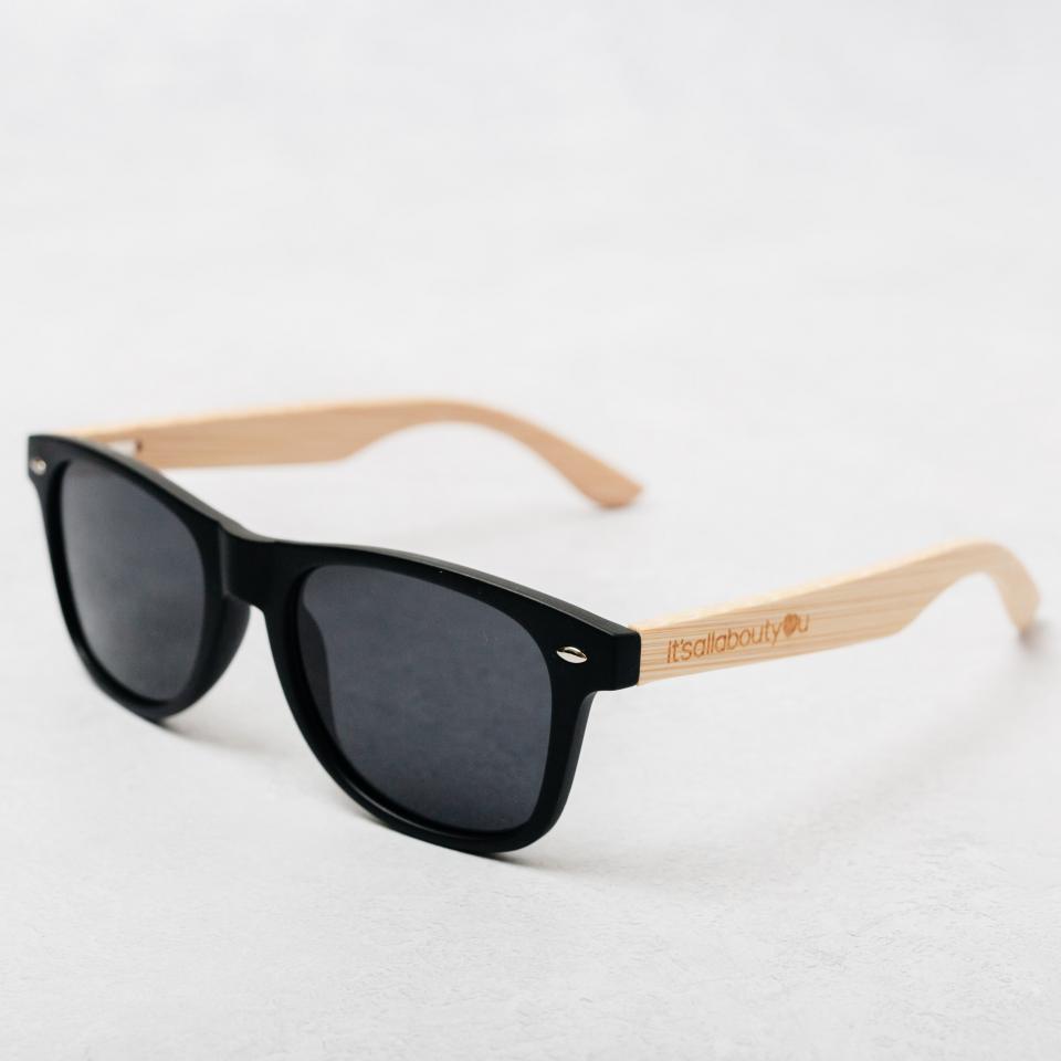 Bamboo Wood Polarised Sunglasses with Black Lens